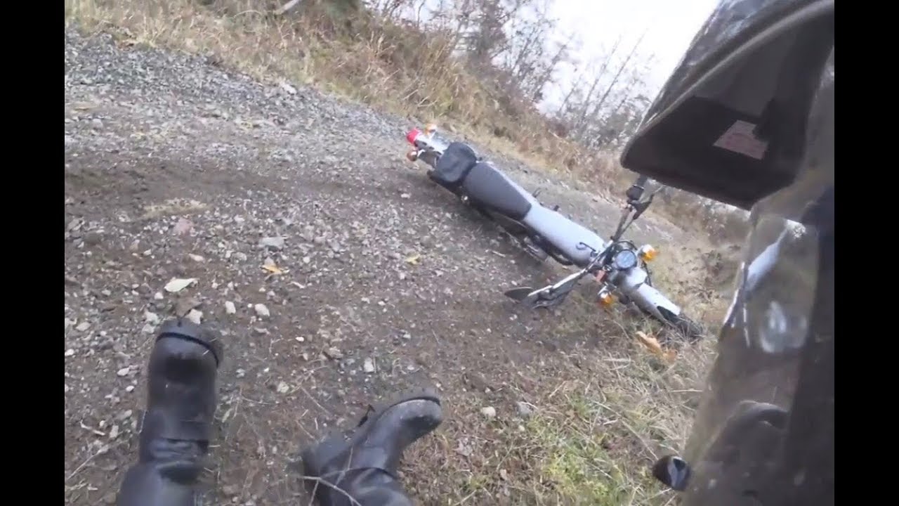 TL125イーハトーブ転倒負傷！ソロ林道【閲覧注意】