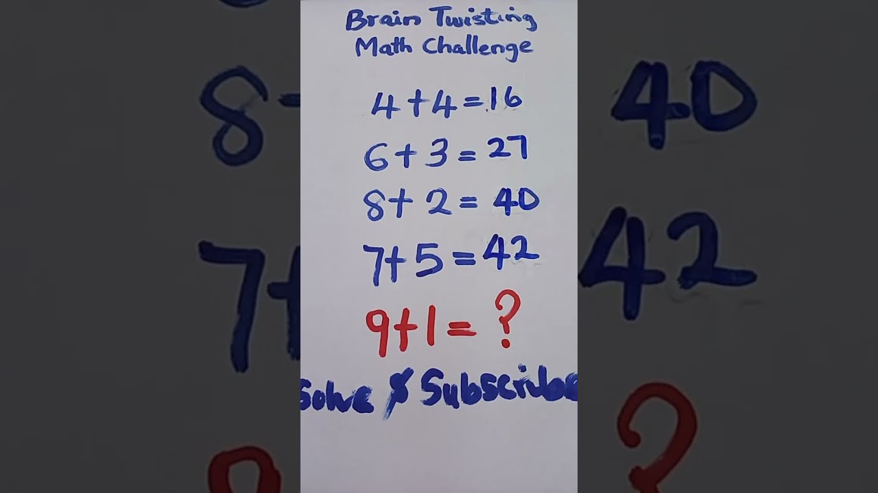 Brain Teaser For Smartminds Math11F #math#iqquiz#live#mathematics#braintest#iqtest#shorts#quiz#maths