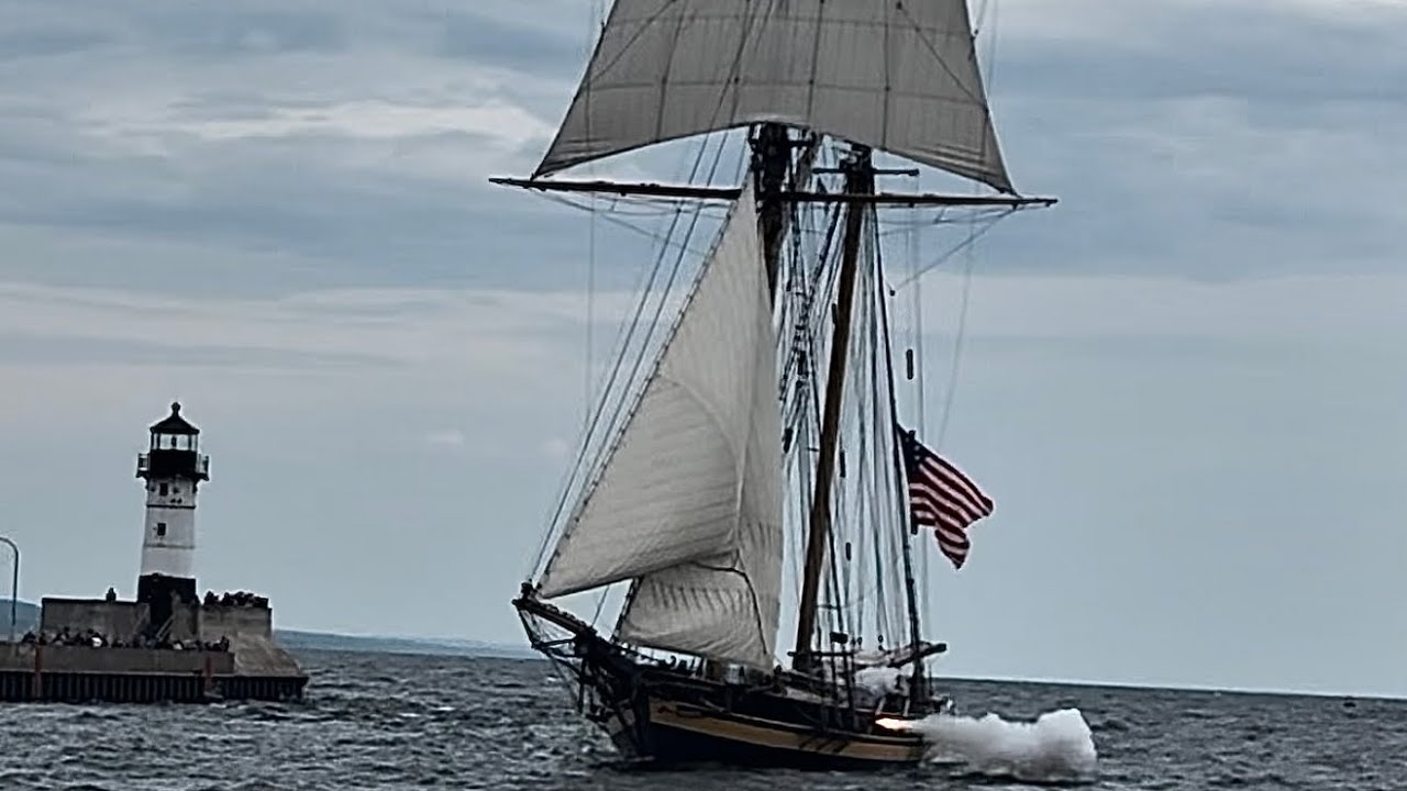 Cannons! Duluth Tall Ship Parade (St Lawrence 2, Charley, Pride of Baltimore 2, Vista Star) Pt 3