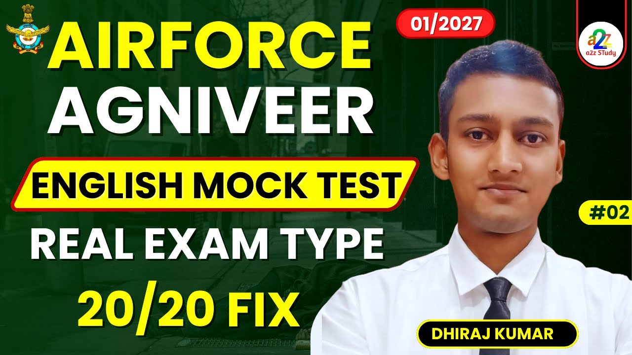 Airforce Agniveer English Mock Test 2 For 01/2027 Batch | Airforce Group X Y English Practice Set