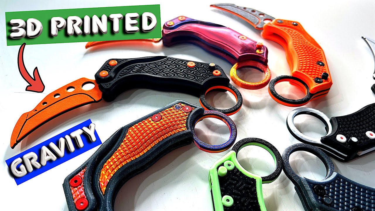 Gravity X Karambit Fidget Toy Knife Fully 3D Printed