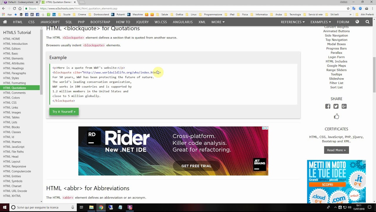 HTML: ripasso