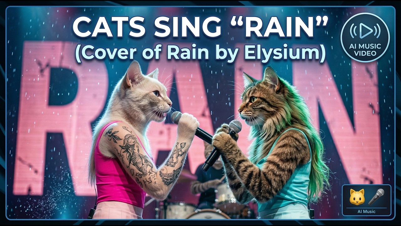 Cats Sing “Rain” — Cover of Дождь by Элизиум 🐱🎤 AI Music Video