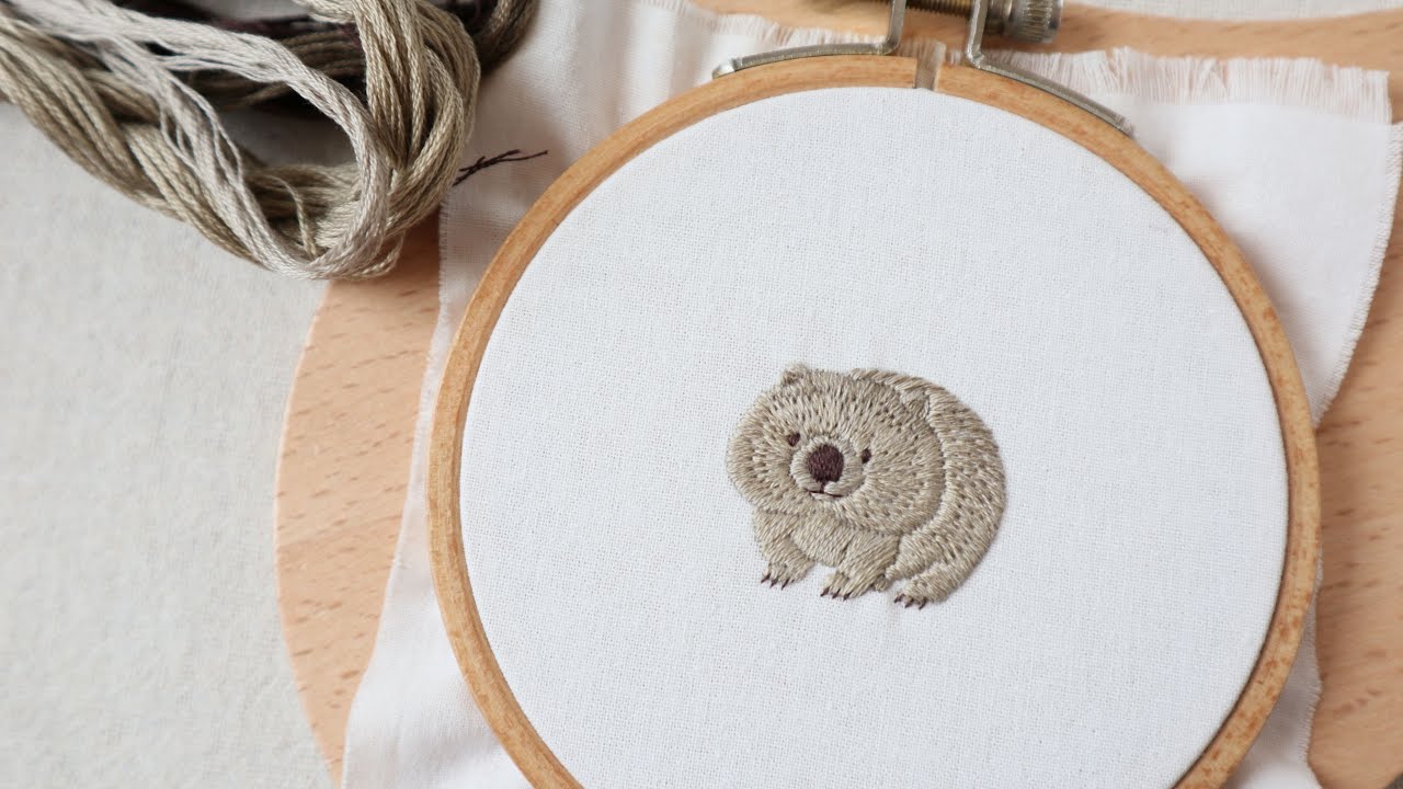 ウォンバットの刺繍/Embroidery of wombat