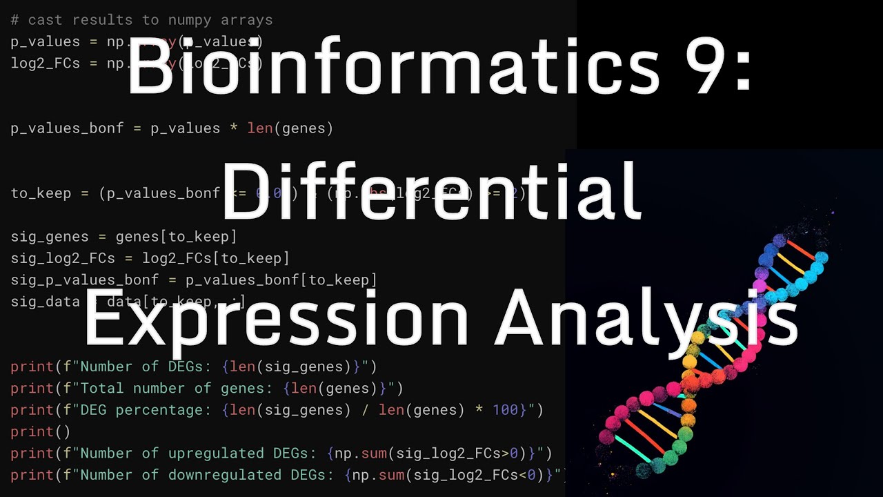 Intro to Bioinformatics 9: Differential Expression Analysis, P-Value, Log2 Fold Change