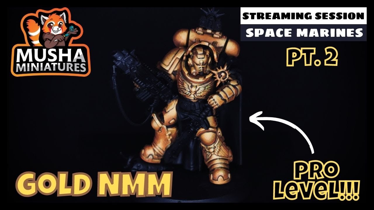 Warhammer GOLD Non-Metallic Metal Tutorial PRO LEVEL! [ITA/ENG] - How to Paint Space Marine PART 2