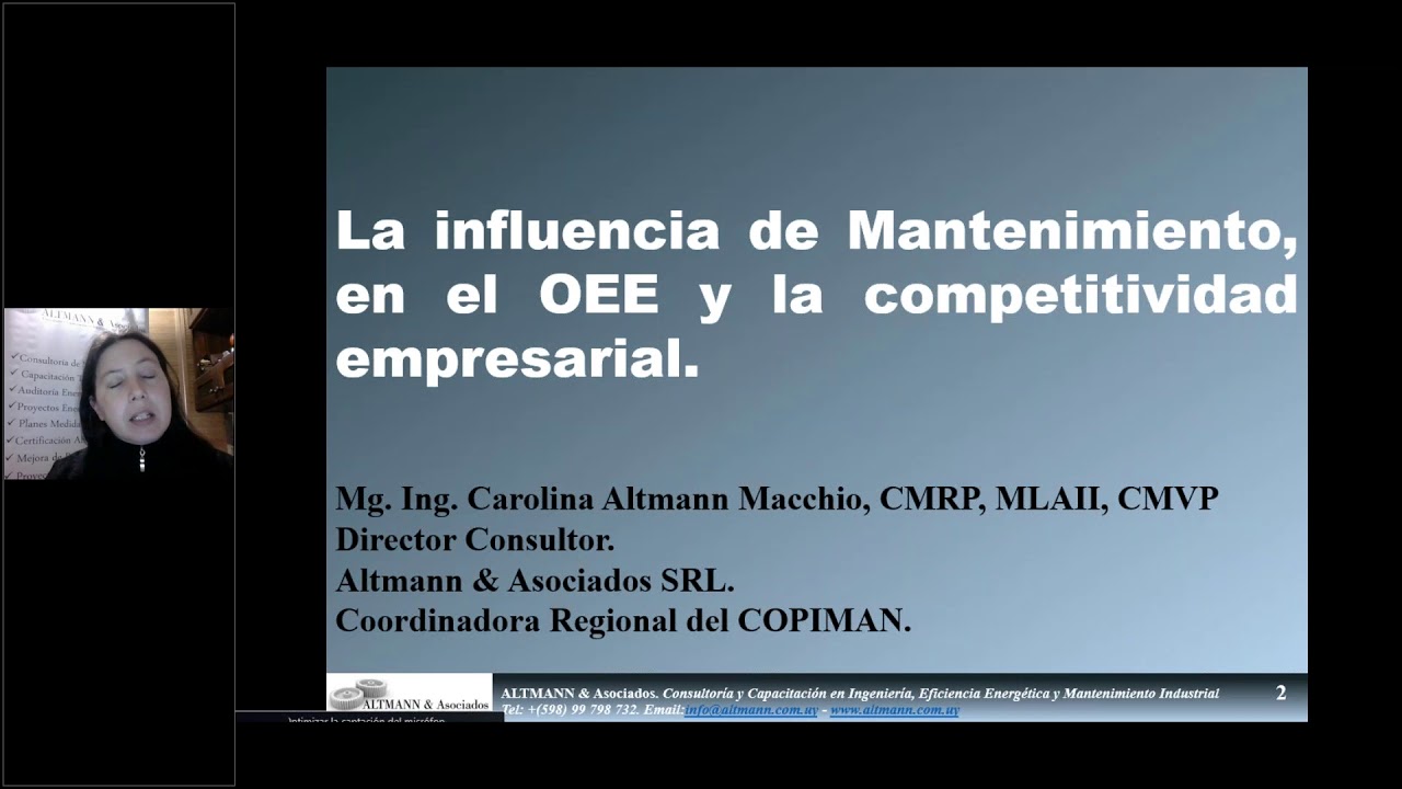 Invitaci&oacute;n de la Ing. Carolina Altmann de Uruguay al 19 Congreso Peruano Ingenier&iacute;a de Mantenimiento