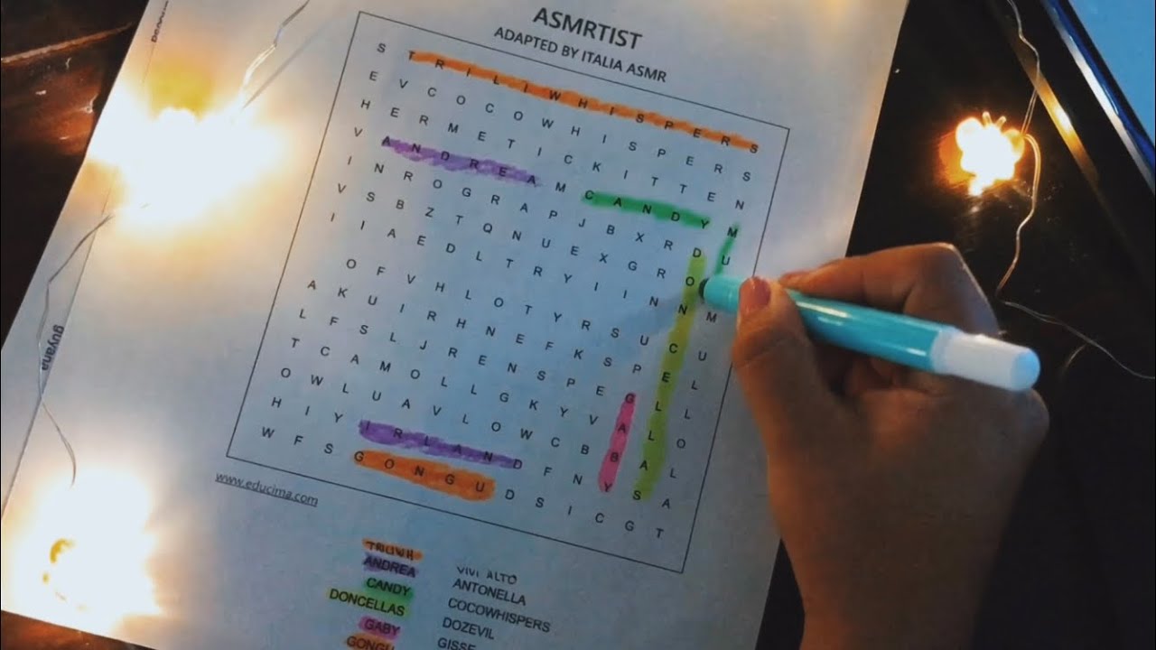 ASMR - Resolviendo sopa de letras ASMRTIST (susurros 🇲🇽)