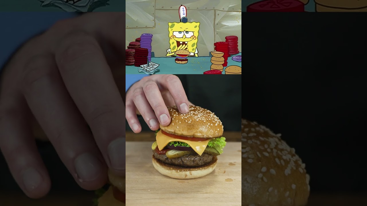 Крабсбургер Губки Боба с луком 🍔Плачущий Джонни уже здесь! #губкабоб #крабсбургер #бургер