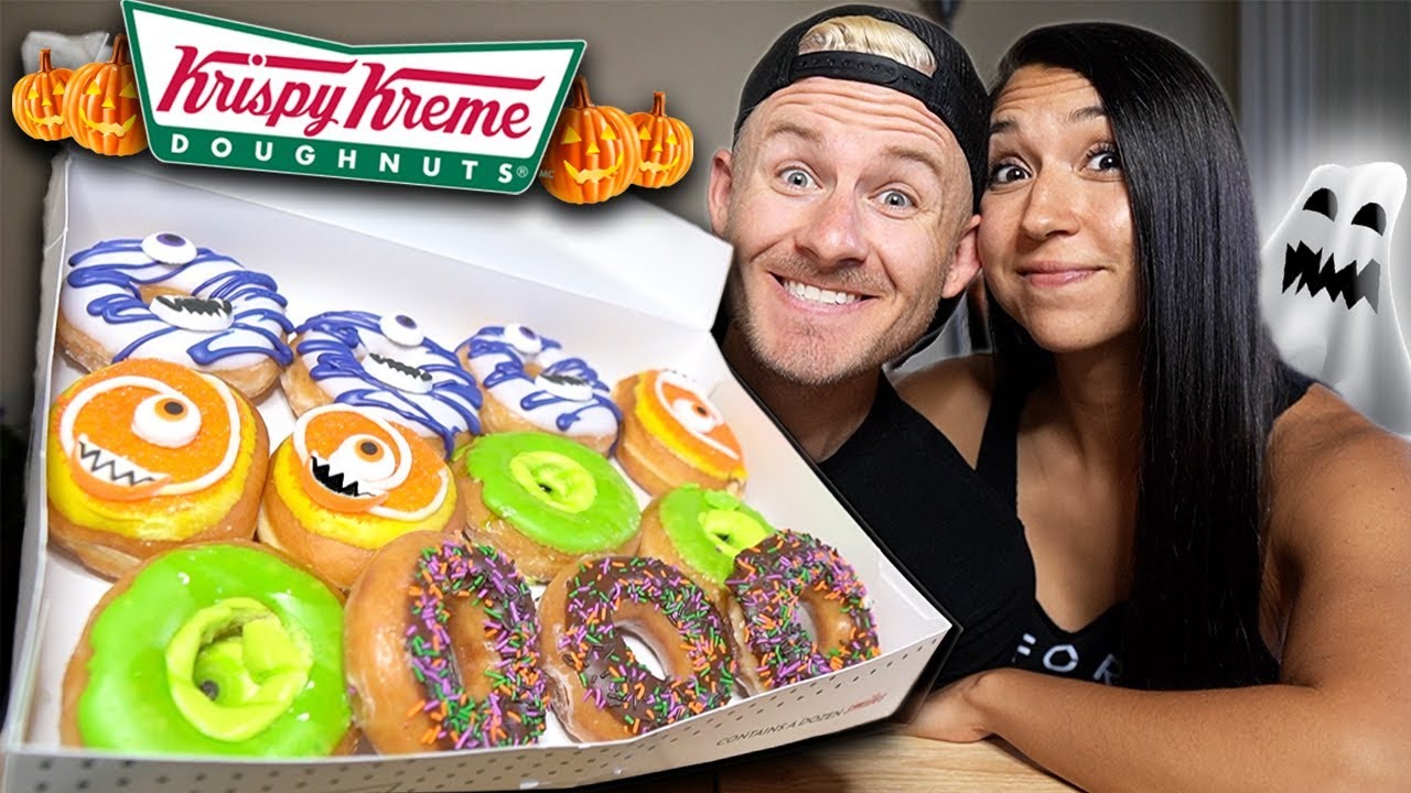 WE ATE THE LIMITED EDITION HALLOWEEN DOUGHNUTS AT KRISPY KREME!