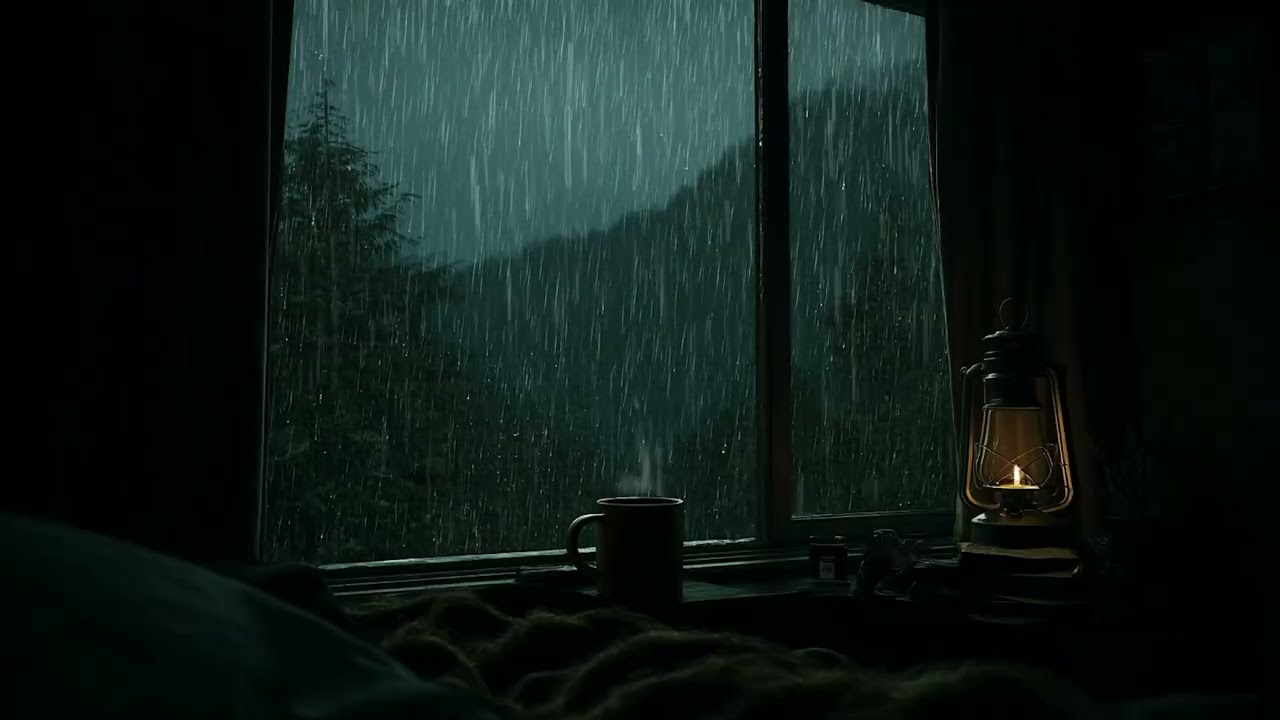 Soft Rain Falling Outside Your Bedroom Window | Calm Night for Sleep, Study & Relax