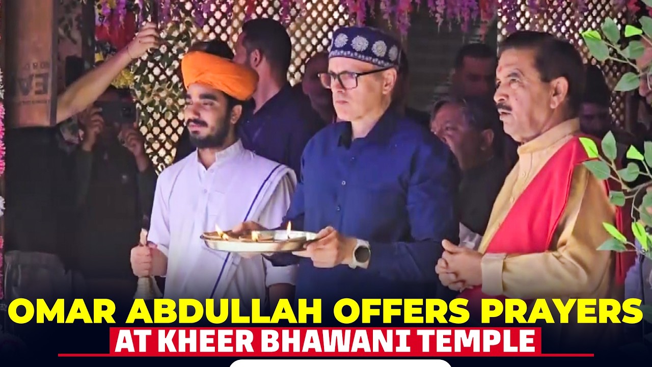 WATCH: J&K CM Omar Abdullah offers prayers at the Kheer Bhawani temple | Amarnath Yatra Security