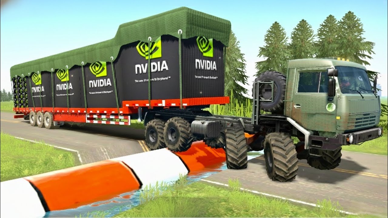 Spintire Mudrunner Truck Mod vs Extreme Deep Broken Road With Speed Bumps|| Driver skill test|| #2