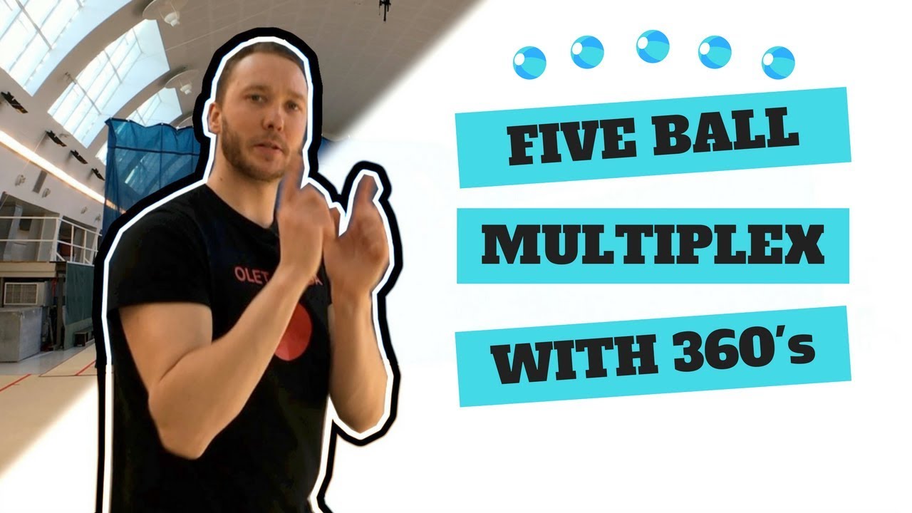 Five Ball Multiplex Start With 360's - Juggling Tutorial