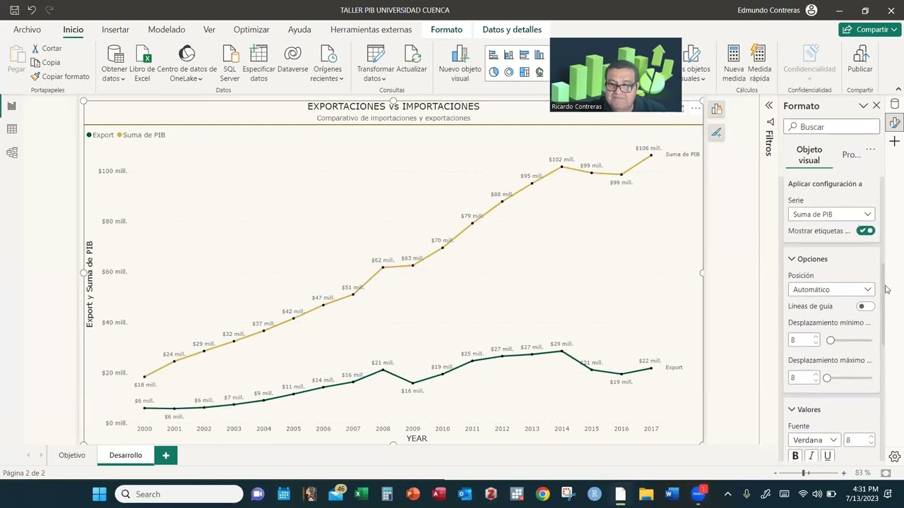 Líneas de Guías en la etiqueta de datos en Power BI