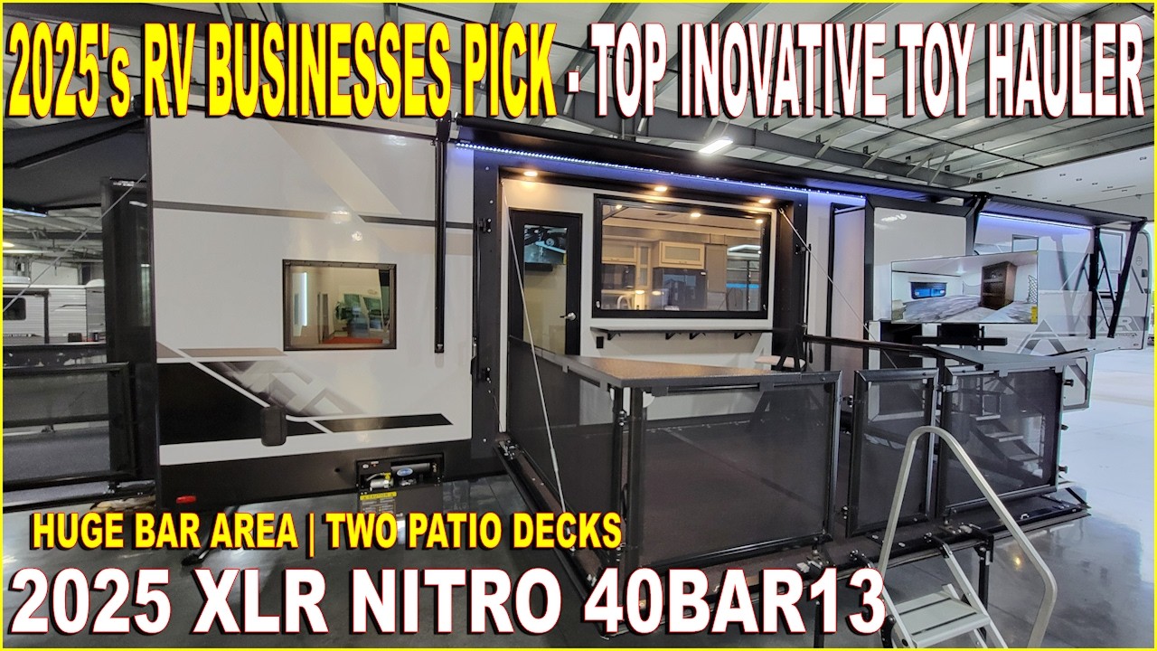TWO PATIOS! 2025 XLR Nitro 40BAR13 Toy Hauler Fifth Wheel by Forestriver RV at Couch's RV Nation