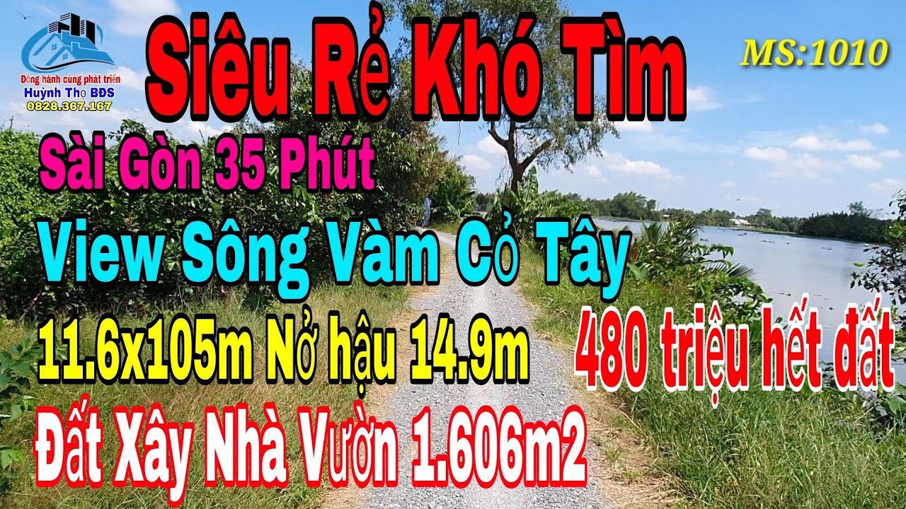 Nh&agrave; vườn Long An | Đất view S&ocirc;ng V&agrave;m Cỏ T&acirc;y |Đất x&acirc;y nh&agrave; vườn ven s&ocirc;ng si&ecirc;u rẻ chỉ 480 triệu(Đ&atilde; b&aacute;n)