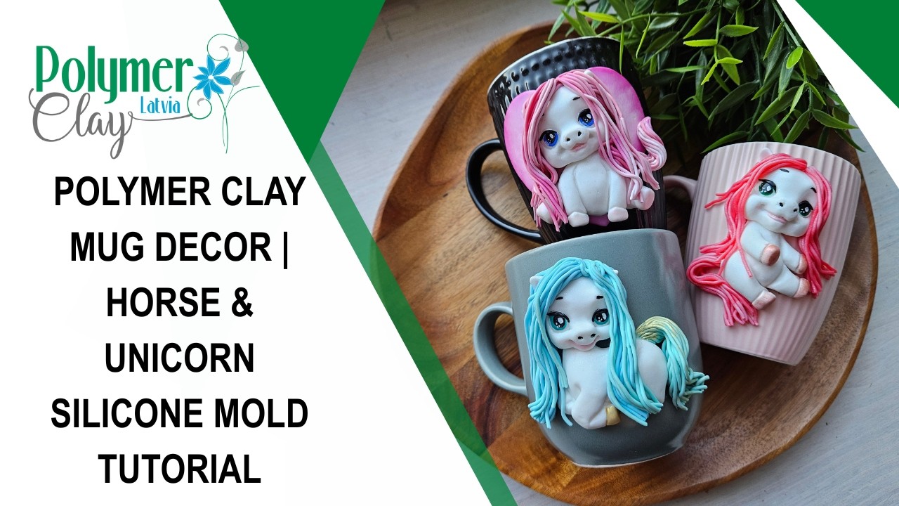 Polymer Clay Mug Decor | Horse & Unicorn Silicone Mold Tutorial