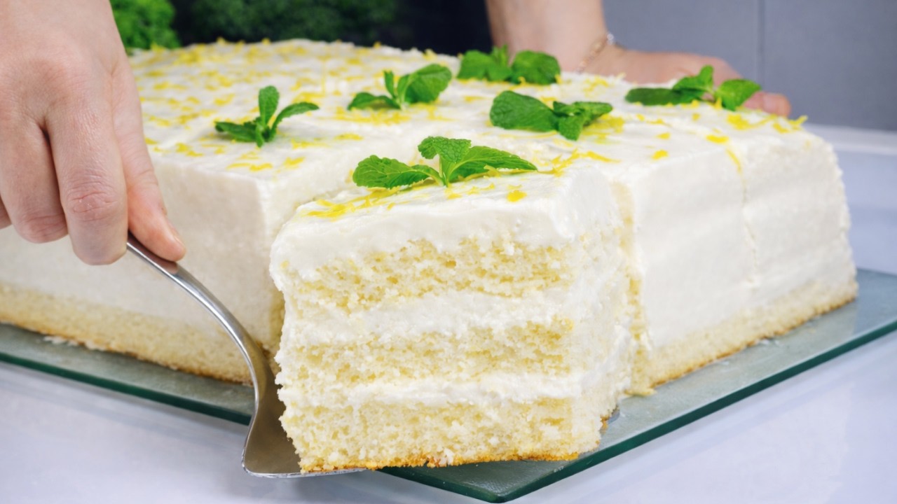 Из ЛИМОНОВ За КОПЕЙКИ!🍋Самый ПРОСТОЙ и Доступный ЛИМОННЫЙ ТОРТ! Тает во рту как в КОНДИТЕРСКОЙ