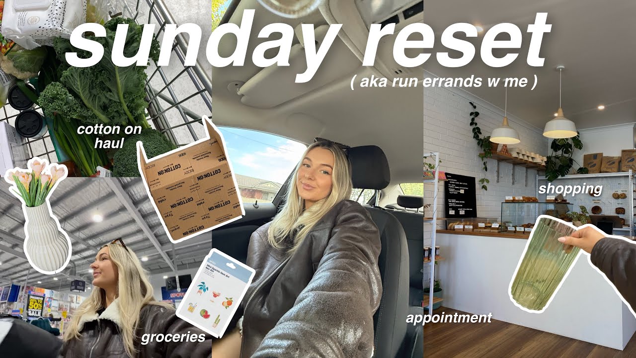 sunday reset vlog 🌷 groceries, filler consultation, shop with me, cotton on haul