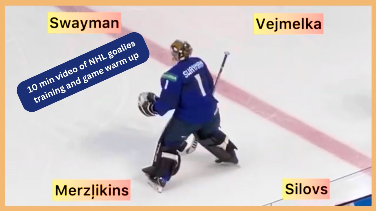 NHL GOALIES TRAINING / WARM UP | Jeremy Swayman | Arturs Silovs | Elvis Merzļikins | Karel Vejmelka