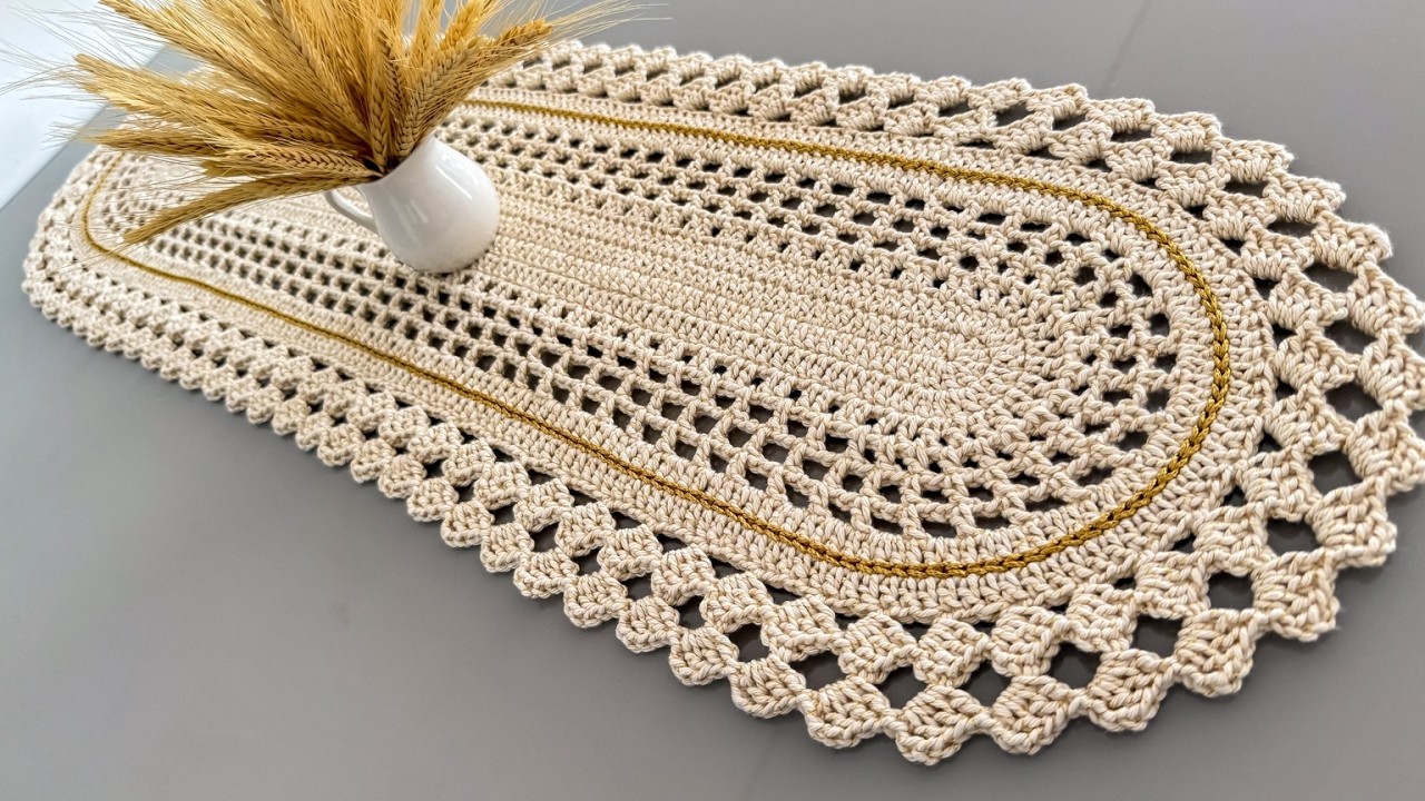TRILHO DE MESA DE CROCHÊ PARA VENDER MUITO PASSO A PASSO Vilma - crochet table runner