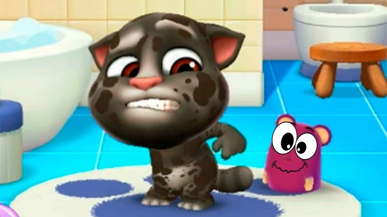 Говорящий Том очень грязный - хочет помыться // Talking Tom washes
