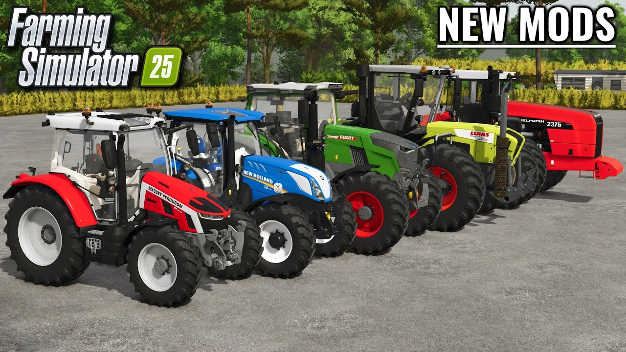 NEW MODS - LOTS OF TRACTORS, NEW EQUIPMENT, & PLACEABLES! | Farm Sim 25
