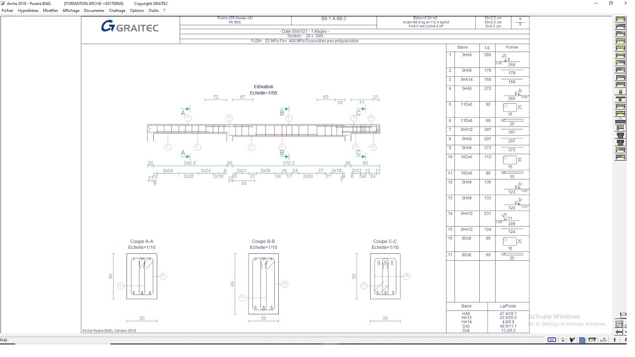 Formation ARCHE OSSATURE   PARTIE 05 -  CALCUL DE FERRAILLAGE DES POUTRES