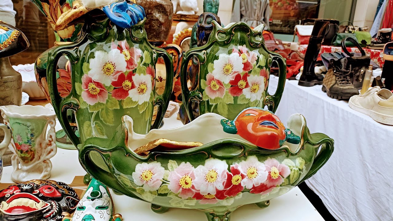 Paris France 🇫🇷 BROCANTE in PARIS🏺FLEA MARKET🪑 ANTIQUE old things🏺 Marché aux Puces🛍️THRIFTING 4KHDR