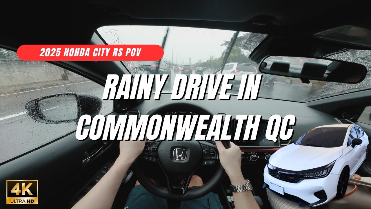 2026 Honda City RS POV | ASMR | Rainy Drive | Commonwealth | QC
