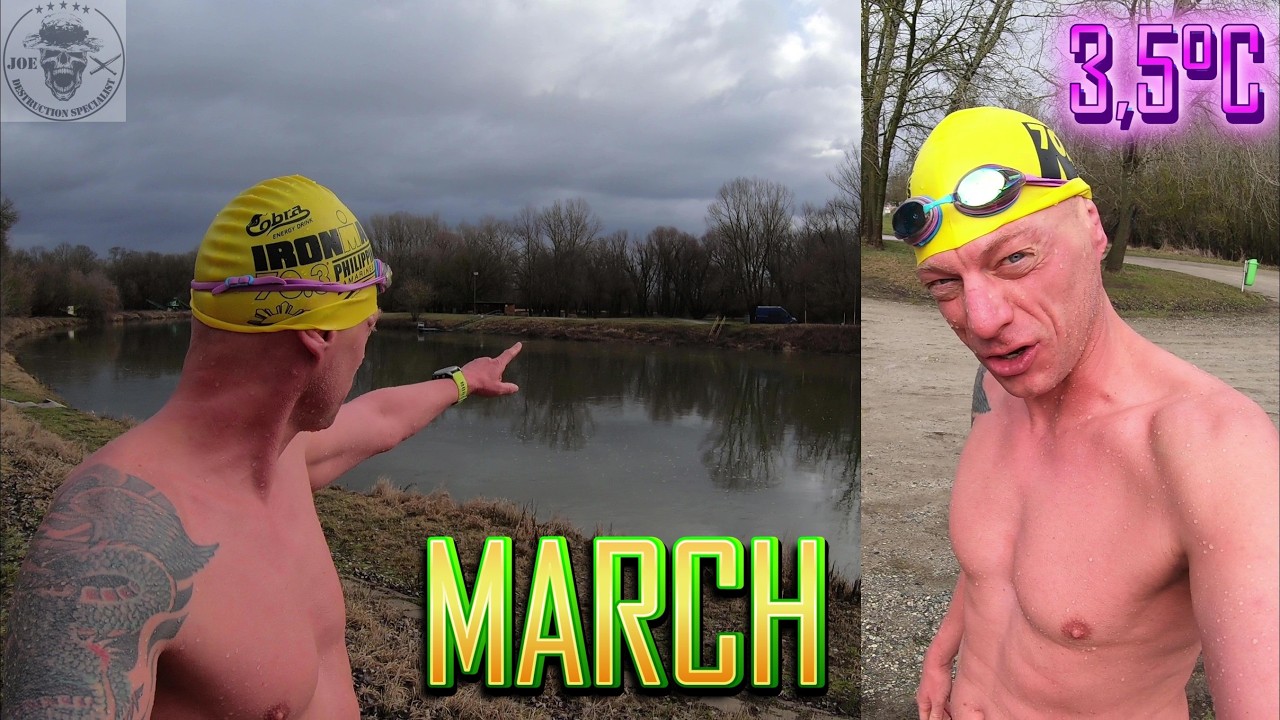 10 MINUTES ICE SWIMMING AGAINST THE CURRENT OF THE MIGHTY MARCH - DÜRNKRUT/AUSTRIA - TRAIN HARD