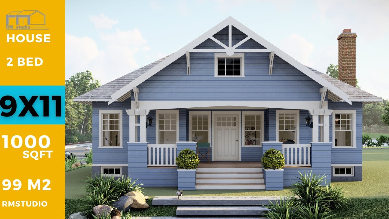 Tiny House Design Idea 9X11 Meters . (1000 square foot)