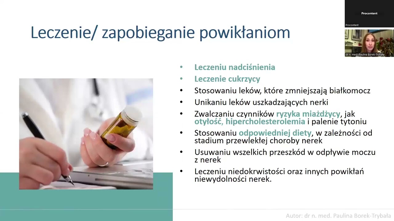 Webinar: Dietoterapia pacjentów nefrologicznych - wyzwania dla dietetyka - dr Paulina Borek-Trybała