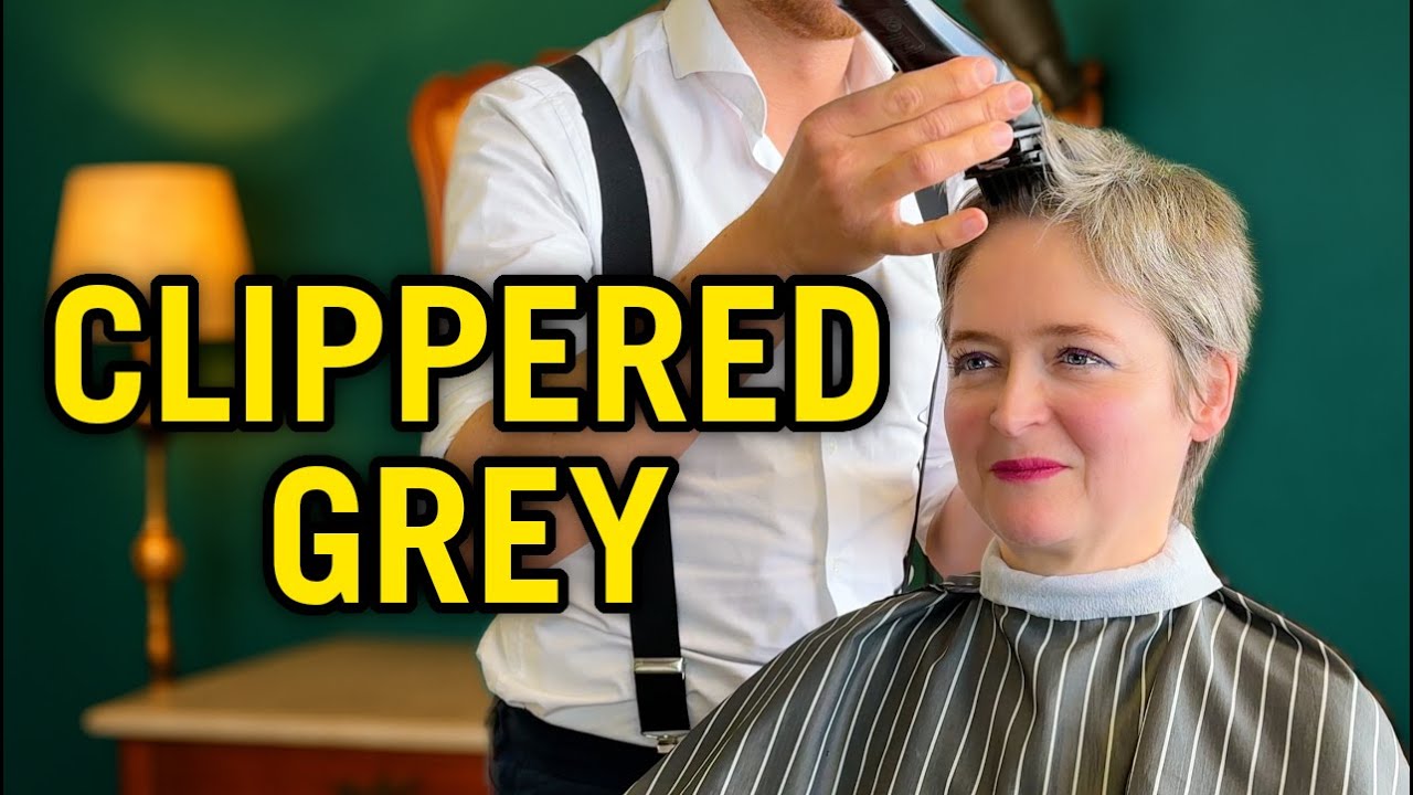 Short and Trendy Haircut for Grey Hair with Clippers!