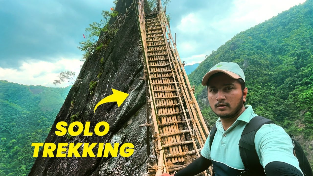 Meghalaya Ep 3: The Scariest Trek in INDIA | Mawryngkhang trek | Bamboo Trail | North East India