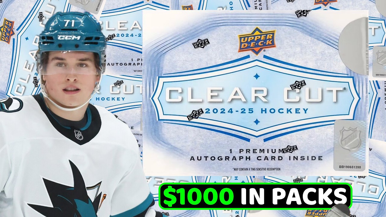 Распаковка наборов хоккейных карточек Upper Deck Clear Cut Hockey Hobby сезона 2024-25 на сумму 1...