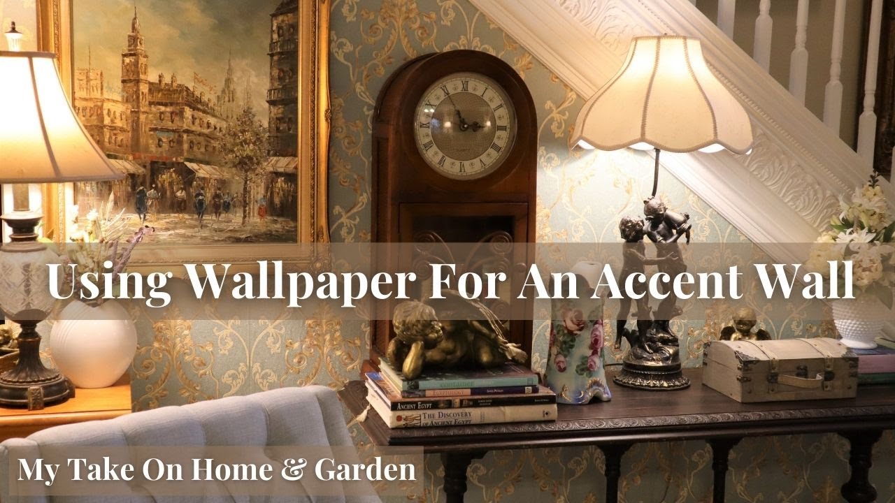 WALL DESIGN // Decorating An Accent Wall With Wallpaper!