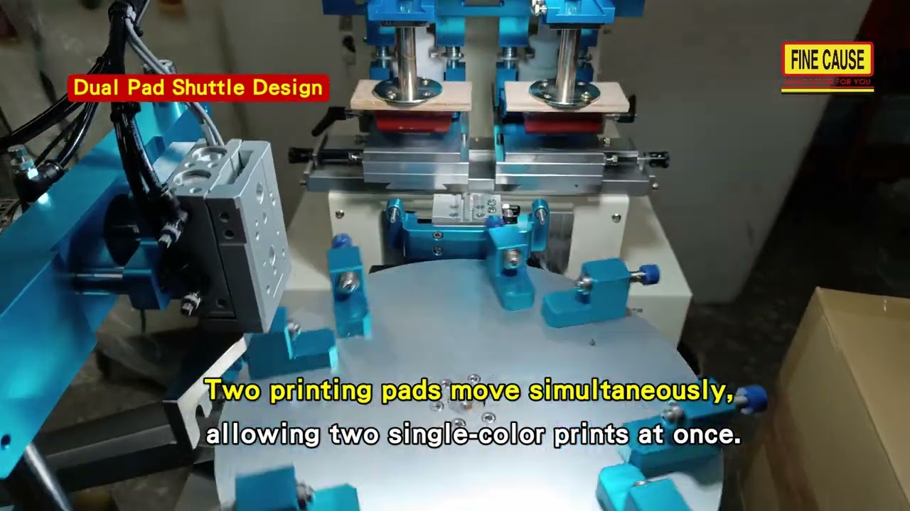 Two-Color Index Table Pad Printing Machine with Automatic Discharge-【FC-162ARC-LC】