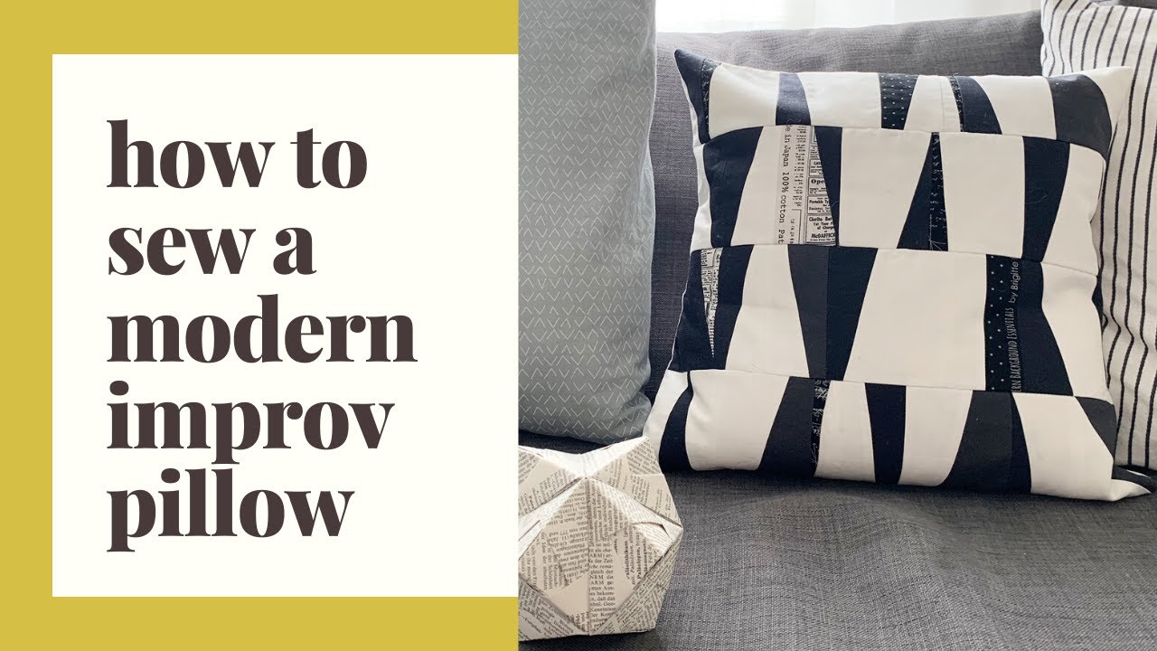 Scrap fabrics pillow tutorial – modern improvisational style by Zen Chic
