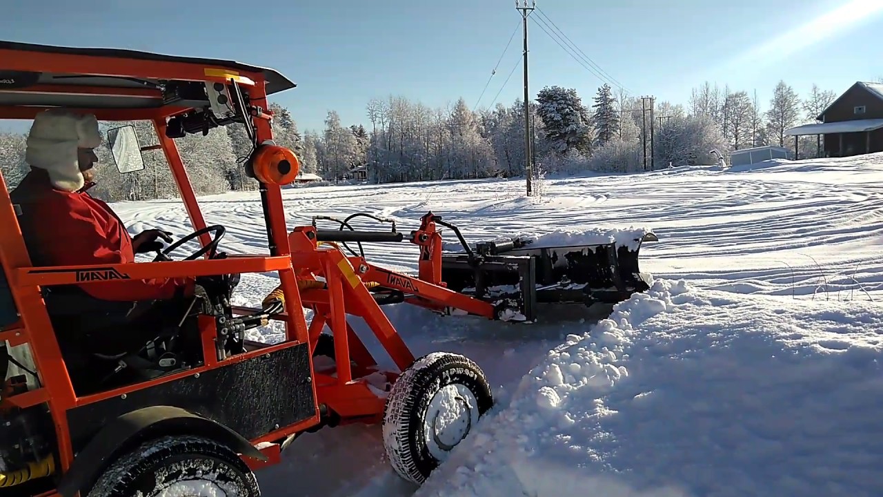 Homemade loader Javant plowing