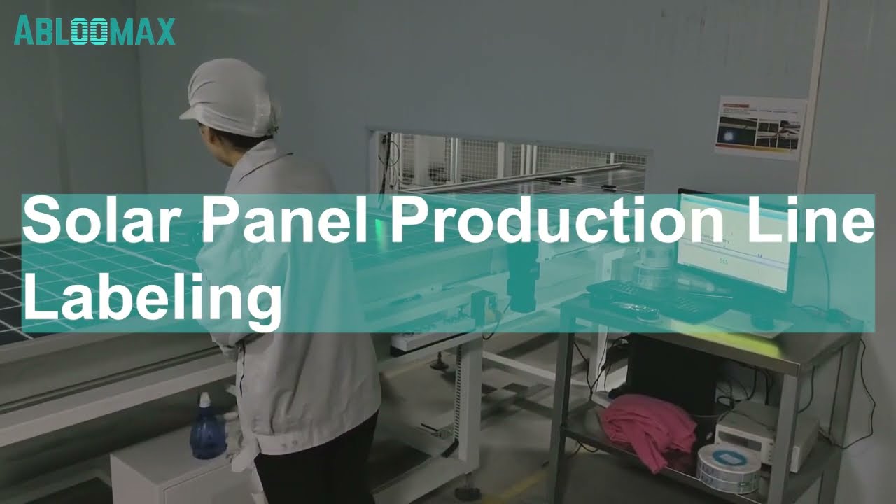 Labeling in automatic solar panel production lines