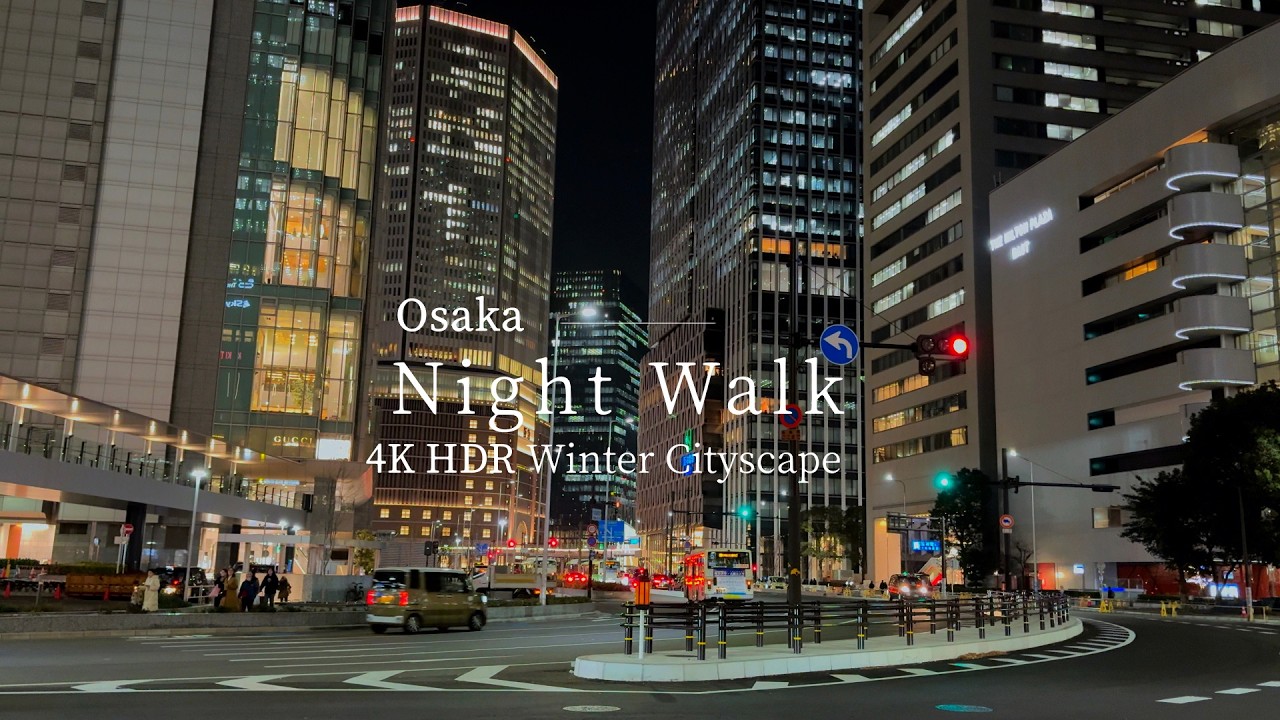 Osaka Night Walk: 20 Minutes of Winter Beauty - 4K HDR Cinematic Journey
