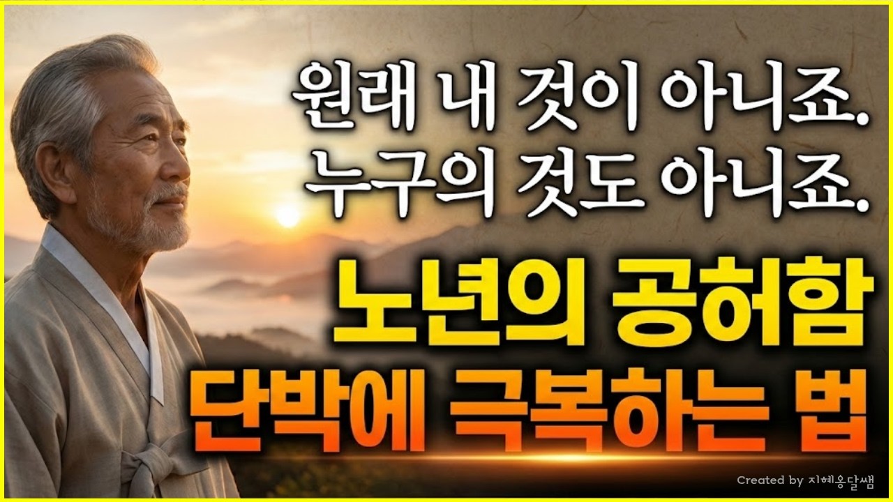 평생 고생해서 모았는데 나에게 남는게 없어요. 절대 아닙니다!. 공허함을 다루는 법을 공유해볼게요 | 시니어지혜 | 노년지혜 | 지혜 | 지혜옹달쌤 | 인생명언 | 오디오북