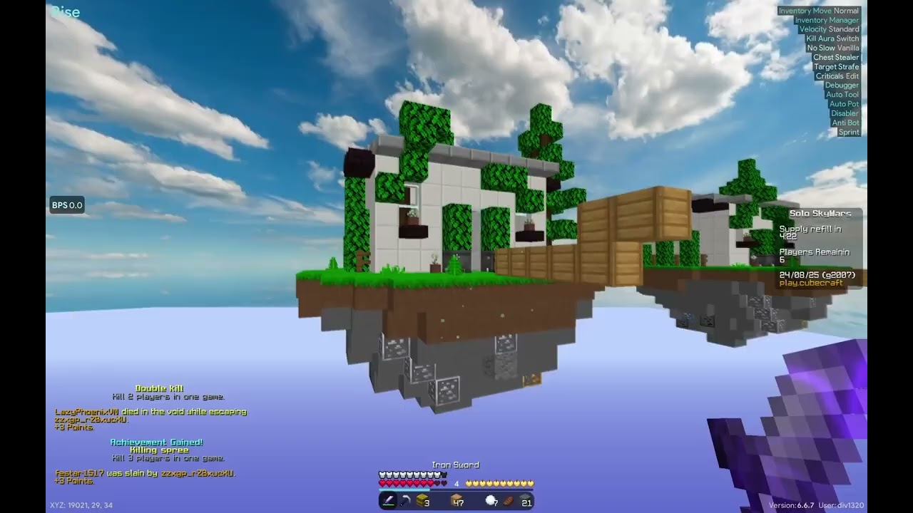 rise client's cubecraft disabler moment (tpaura????)