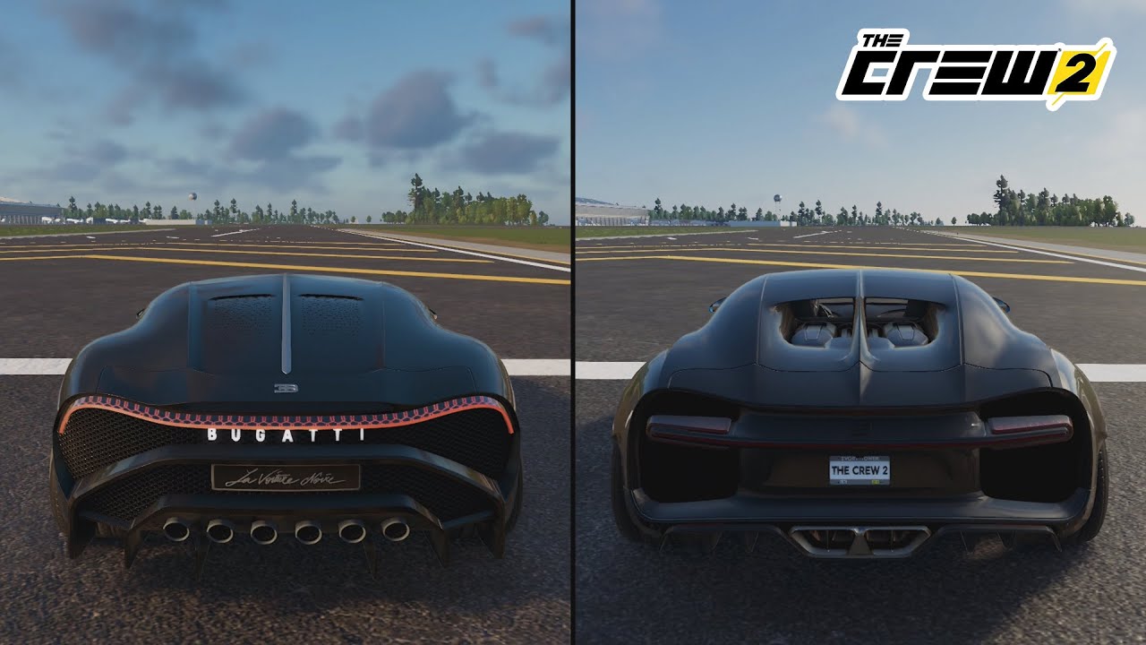 The Crew 2 | Bugatti La Voiture Noire 2019 vs. Bugatti Chiron 2017 Sound and Performance Comparison
