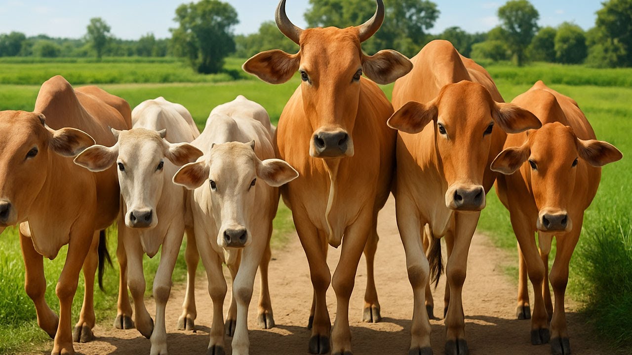 Video of Thousands of Tame Cows Roaming the Streets - Funny Cows, Cows, Dancing Cows, Cow Sounds. 1