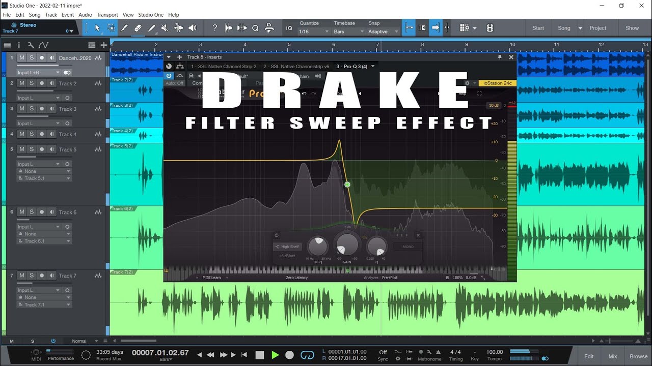 Studio One 5 - Drake Filter Sweep Effect /  Drake Underwater Effect