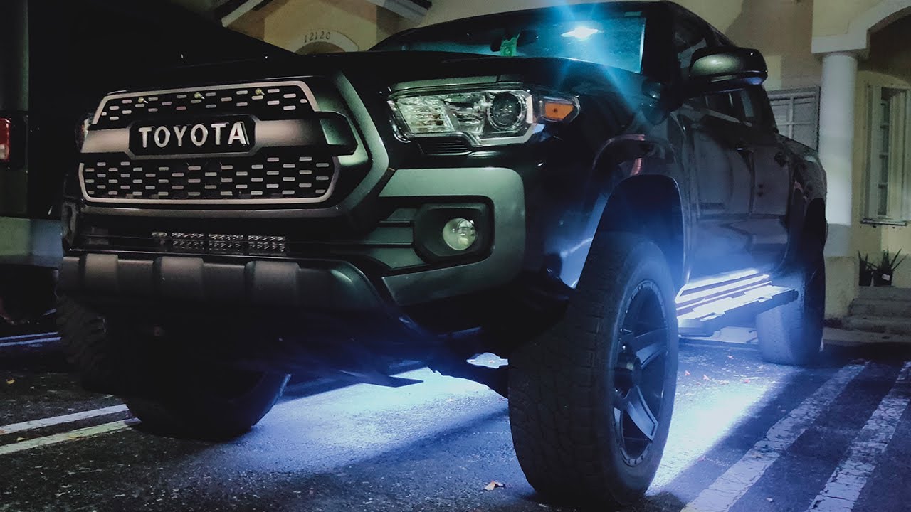 💡 Como instalar LUZ LED en estribos DEBAJO DEL CARRO TACOMA 🚙 FADE IN / OUT con PUERTAS y el REMOTO