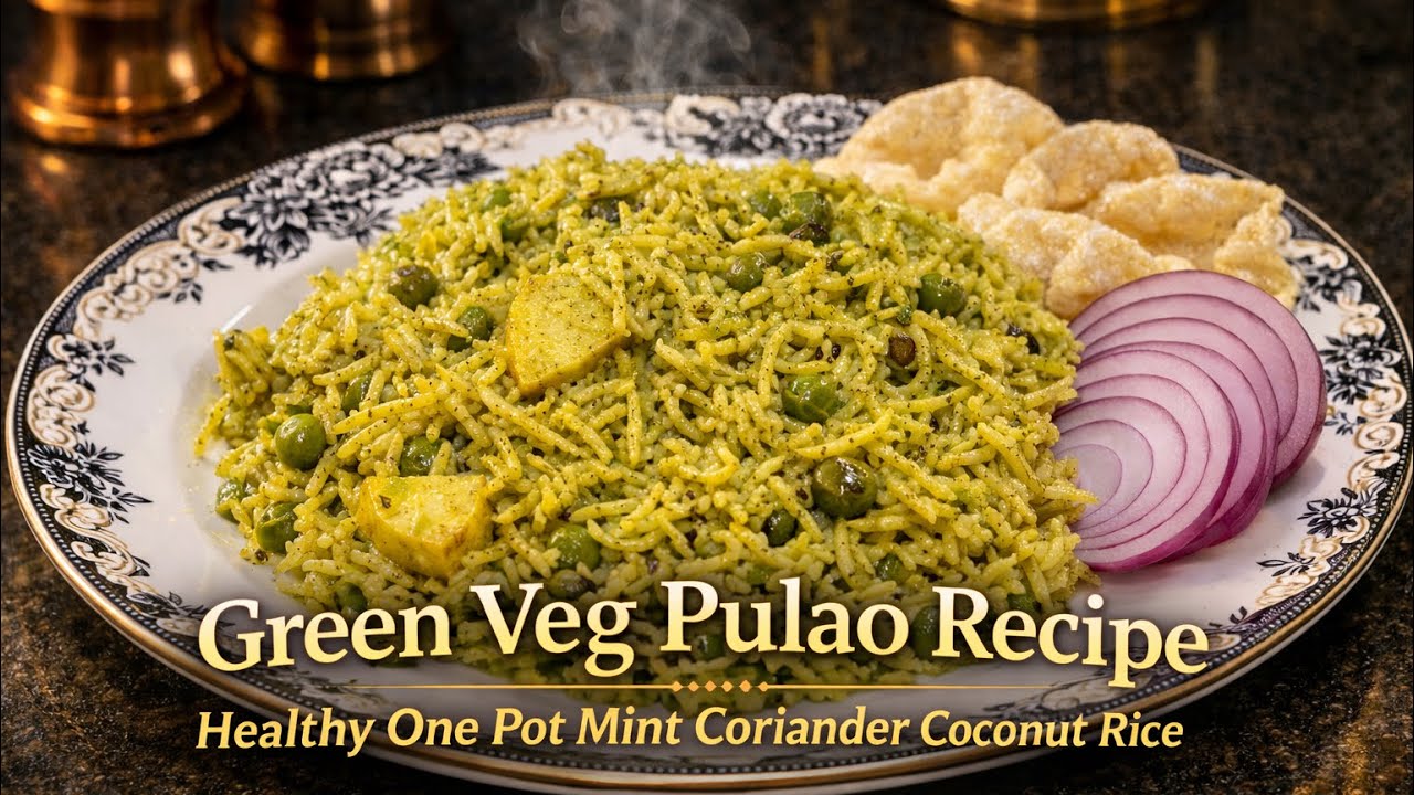 Green Veg Pulao Recipe | Easy One-Pot Healthy Recipe | Home style